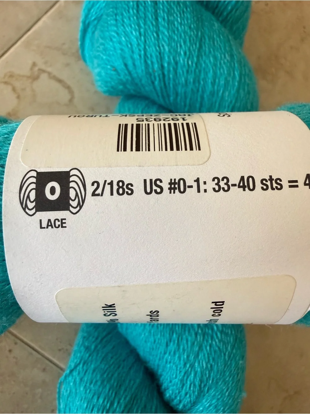 Jagger Spun Wo:Silk Blend Turquoise Hand-Dyed Yarn Skein - Bright Teal
